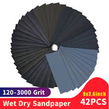 42Pcs/set Wet Dry Sandpaper 120-3000 Grit Assortment sanding Disc Paper Sheets For Auto Wood Furniture paint Finishing Polishing 2024 - buy cheap