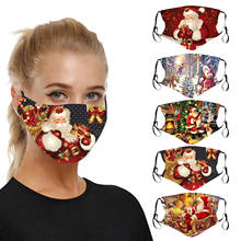 5pc Unisex Adult Mask Christmas Mouth Mask Adjustable Anti-dust Face Mask Breathable Washable Earloop Reusable Mascarillas 2024 - купить недорого