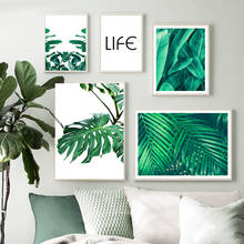 Green Plant Monstera Palm Banana Leaves Nordic Posters And Prints Wall Art Canvas Painting Wall Pictures For Living Room Decor 2024 - buy cheap