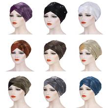 Women Muslim Hijab Hat Chemo Hat Beanie Scarf Turban Head Wrap Cap Bonnet Covers Headscarf Islamic Beads Patchwork Bandanas Cap 2024 - buy cheap