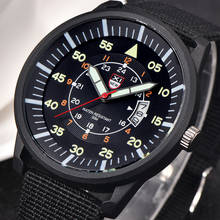 Relógio masculino militar esportivo de náilon, relógio de pulso de quartzo de alta qualidade, mostrador simples, data, relógio de pulso masculino, # w, imperdível 2024 - compre barato