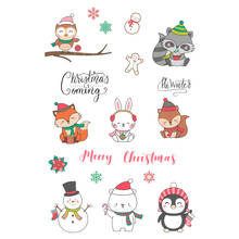 AZSG-sellos transparentes de animales de invierno de Navidad para álbum de recortes, suministros de decoración para manualidades, manualidades, 11x16cm 2024 - compra barato