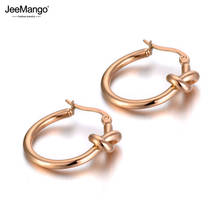 JeeMango Original Design Titanium Stainless Steel Knotted Hoop Earrings Trendy Bohemia Office Party Earrings For Women JE19282 2024 - buy cheap