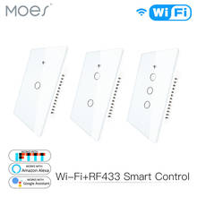 WiFi Smart Wall Light Switch Glass Panel RF433&Wi-Fi Smart Life Tuya APP Remote Control Works With Alexa Google Home 1/2/3 Gang 2024 - buy cheap