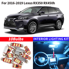 Lâmpadas de carro canbus brancas led, kit de pacote interior para lexus rx350 rx450h mapa dome, luz da placa do porta-malas, 2016-2019 2024 - compre barato