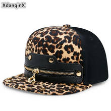 XdanqinX European American Punk Style Hip Hop Cap Men Women Hip Hop Leopard Print Hats Novelty Personality Flat Caps Couple Hat 2024 - buy cheap