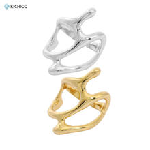 KIKICHICC 925 Sterling Silver Gold Large Resizable Rings Geometric Irregular Party Girl Rock Punk Wedding Jewelry 2021 Round 2024 - buy cheap