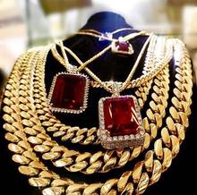 Collar de oro de acero inoxidable para hombre, cadena de eslabones cubanos, grifo de hip hop, largo, joyería de acero en el cuello 2024 - compra barato