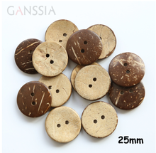 Lote de 50 unidades de botones de madera Natural de 25mm(1 pulgada), botones de coco, 2 agujeros para accesorios de álbum de recortes diy (kk-349) 2024 - compra barato