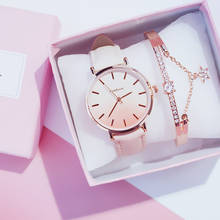 Relógio de pulso feminino quartz, relógio ponteiro analógico mulher, pulseira de couro e bracelete de luxo, estilo casual, 2019 2024 - compre barato