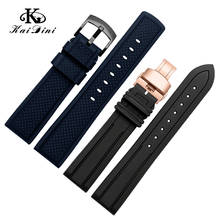 waterproof sweatproof Fluororubber watch band  22mm silicone watch strap Universal Women Men Strap Wristwatch Bands Replacement 2024 - buy cheap