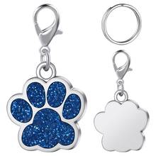 Personalized Dog Cat Tags Engraved Cat Dog Puppy Pet ID Name Collar Tag Pendant Pet Accessories Paw Glitter Pendant Paw Shape 2024 - buy cheap