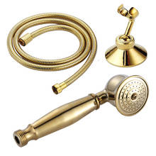 Polished Gold Brass Telephone Style Bathroom Handheld Shower Head Water Saving Shower Head 1.5M shower hose Hand Shower Holder 2024 - buy cheap