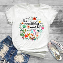 And I Think To Myself What A Wonderful World Tee Shirt Harajuku Style for Music Lover 100% Cotton Shirt 2024 - buy cheap