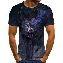 Мужские футболки, футболка с 3D принтом животного, тигра, повседневные футболки с коротким рукавом и забавным дизайном, Мужская футболка на Хэллоуин, женская футболка 2024 - купить недорого