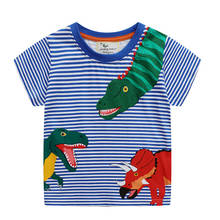 Jumping Meters New Arrival Top Brand Fashion Children's T shirts for Boys Girls Summer Dinosaurs Print Hot Baby Clothes 2024 - buy cheap