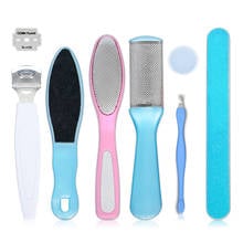 8PCS Foot File Pedicure Kit Feet Nails Scraper Exfoliate Hard Dead Skin Remove Pedicure Scrubber Foot Files Clean Tool Foot Care 2024 - buy cheap