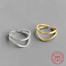 2020 nova onda s925 anel de prata esterlina versão coreana do ins estilo minimalista dupla personalidade abertura selvagem jóias femininas 2024 - compre barato