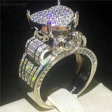 Женское кольцо в форме сердца choucong, винтажное обручальное кольцо из стерлингового серебра 925 пробы с кубическим цирконием AAAAA, ювелирные изделия для подарка 2024 - купить недорого