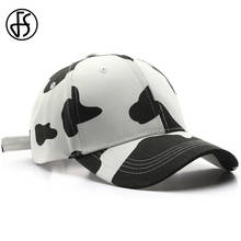 FS 2022 Summer Black White Cow Print Hip Hop Caps For Men Women Outdoor Sport Hat Streetwear Cute Couples Baseball Cap Gorras 2024 - buy cheap