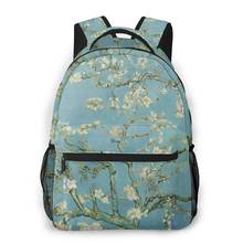 Mochila informal de viaje para mujer, bolso escolar de baile con puntos rojos y negros de Van Gogh, bandolera para chica adolescente 2024 - compra barato