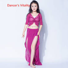 New Oriental Dance Set children's belly dance Suit Kid's performance training clothes kelp edge double slit girls' dance suit 2024 - buy cheap