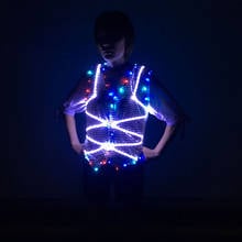 laser performance suit Colorful LED luminous vest nightclub DJ bar male singer DS led jacket party costumes 2024 - buy cheap