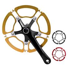 Manivela de bicicleta de liga de alumínio, 7075, manivela de velocidade única, em forma de pétala, não deformável, destacável, #114g bcd/130mm 2024 - compre barato