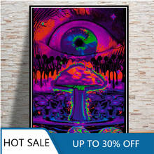 Christmas Canvas Painting Abstract Blacklight Art Psychedelic Trippy Poster Prints Modern Wall Pictures Home Decor Scandinavian 2024 - buy cheap