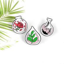 PIN de esmalte de flores, insignia de tanque de gota de agua, broche de mezclilla, mochila, flor verde roja, planta, regalo de joyería para amigos 2024 - compra barato