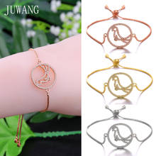JUWANG 2020 New Zirconia Pave Setting Bird Charm Chain Bracelets For Woman Adjustable Link Bracelet Bangles DIY Fashion Jewelry 2024 - buy cheap