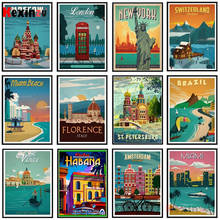 Pintura de diamantes 5D DIY de Nueva York, Países Bajos, Amsterdam, Londres, paisaje de ciudades Vintage, bordado Moasic, punto de cruz, decoración del hogar 2024 - compra barato