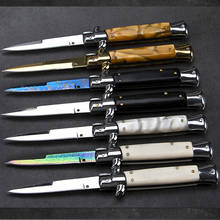 Нож-коготь из дамасской стали 9,0 дюйма, быстро открывающийся Складной нож 440C, карманный нож с акриловой ручкой, инструменты для кемпинга, охоты, выживания 2024 - купить недорого