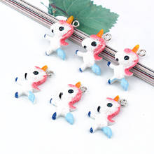10pcs Cute Colorful Unicorn Resin Charms Small Pendants For Jewelry Findings Diy Necklace Keychain Earrings Base Make Accessory 2024 - buy cheap