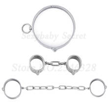 Sex Shop-esposas de acero inoxidable con bloqueo de tornillo para mujer y hombre, Collar fetiche, esclavo BDSM, restricción, Juguetes sexuales para adultos 2024 - compra barato