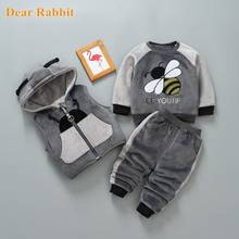 2020 Winter newborn infant boys girls baby clothes velvet pullover sweatshirt vest jacket pants outfits sport bee clothing sets 2024 - buy cheap