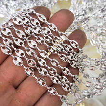 Cadena de granos de café Brillante De plata de 5,3mm, accesorio de joyería de acero inoxidable, joyería, collar artesanal, 5 metros 2024 - compra barato