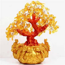 MOKAGY Citrine Chips Bonsai Small Polished Crystals for Home Decoration Feng Shui Chakra Tree of Life 1pc 2024 - buy cheap