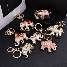 Fashion Creative Rhinestone Elephant Key Chain Ring Women Bags Holder Charm Pendant Car Animal Modeling Key Chains 2024 - buy cheap