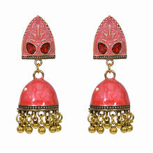 Egypt Golden Jhumka Earrings for Women Bohemian Enamel Bells Tassel Statement Earring Wedding Party Indian Thailand  Jewelry 2024 - buy cheap