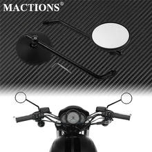 2Pcs Universal Motorcycle 8mm Retro Round Rear View Mirrors Black Fits For Harley Sportster XL883 XL1200 Dyna Bobber Chopper 2024 - buy cheap