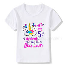 Детские футболки с мультяшным принтом «номер 5» на день рождения, футболка для мальчиков и девочек «I Am 5», забавный подарок, футболка для малышей 5 лет, детские топы 2024 - купить недорого