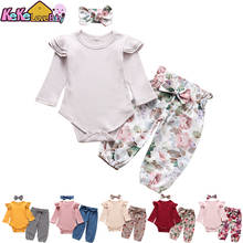 Autumn Baby Girl Clothes Sets Fashion Toddler Outfits Long Sleeve Tops Flower Pants Headband Cute 3Pcs Newborn Infant Clothing 2024 - buy cheap