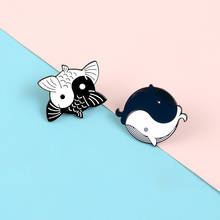 Cartoon Yin Yang Taichi Enamel Pins Koi Whale Brooches Cute Fish Button Badge Fashion Backpack Jewelry Gift for Friends Trinket 2024 - buy cheap