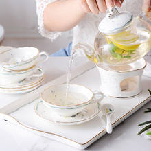 Chávena de café e pires, elegante, floral, britânica, chá, conjunto de copo de café expresso, festa em casa 2024 - compre barato