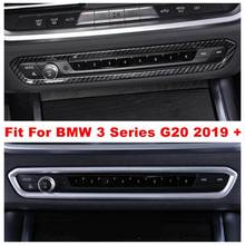 Central Control Air Conditioning AC Button Control Cover Trim Fit For BMW 3 Series G20 2019 - 2022 ABS Matte / Carbon Fiber Look 2024 - buy cheap