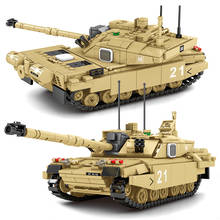 Tanque militar uk 904 peças, fv4034 challenger 2, tanque de batalha principal, soldado, blocos de construção da segunda guerra mundial, tijolos exército, brinquedos para crianças, presentes 2024 - compre barato