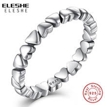 ELESHE Wholesale Stackable Heart Ring Genuine 925 Sterling Silver Romantic Ring For Women Trendy Wedding Engagement Gift 2024 - buy cheap