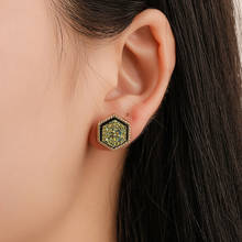 Pendientes bohemios punk para mujer y niña, joyería con forma hexagonal de cielo estrellado, el mejor regalo, 1 par, 6 estilos, E034 2024 - compra barato