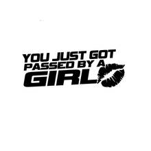 You just got passed by a girl car sticker cross country motorcycle auto parts decoration refrigerator car fun Decal PVC 2024 - buy cheap